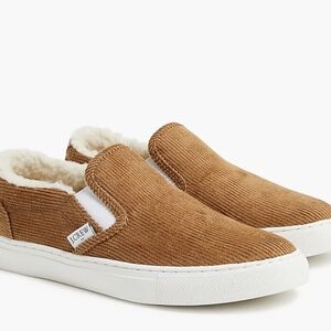J. Crew Tan Suede Flats with Cozy Lining